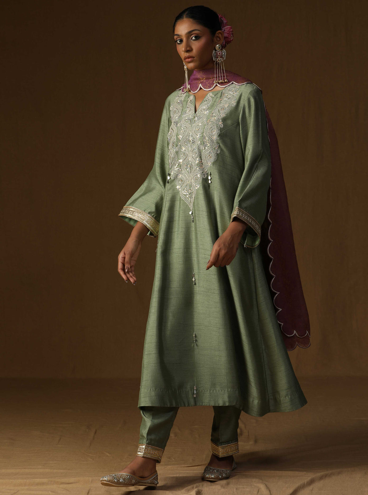 Madhavi  Dhani Embroidered Suit Set
