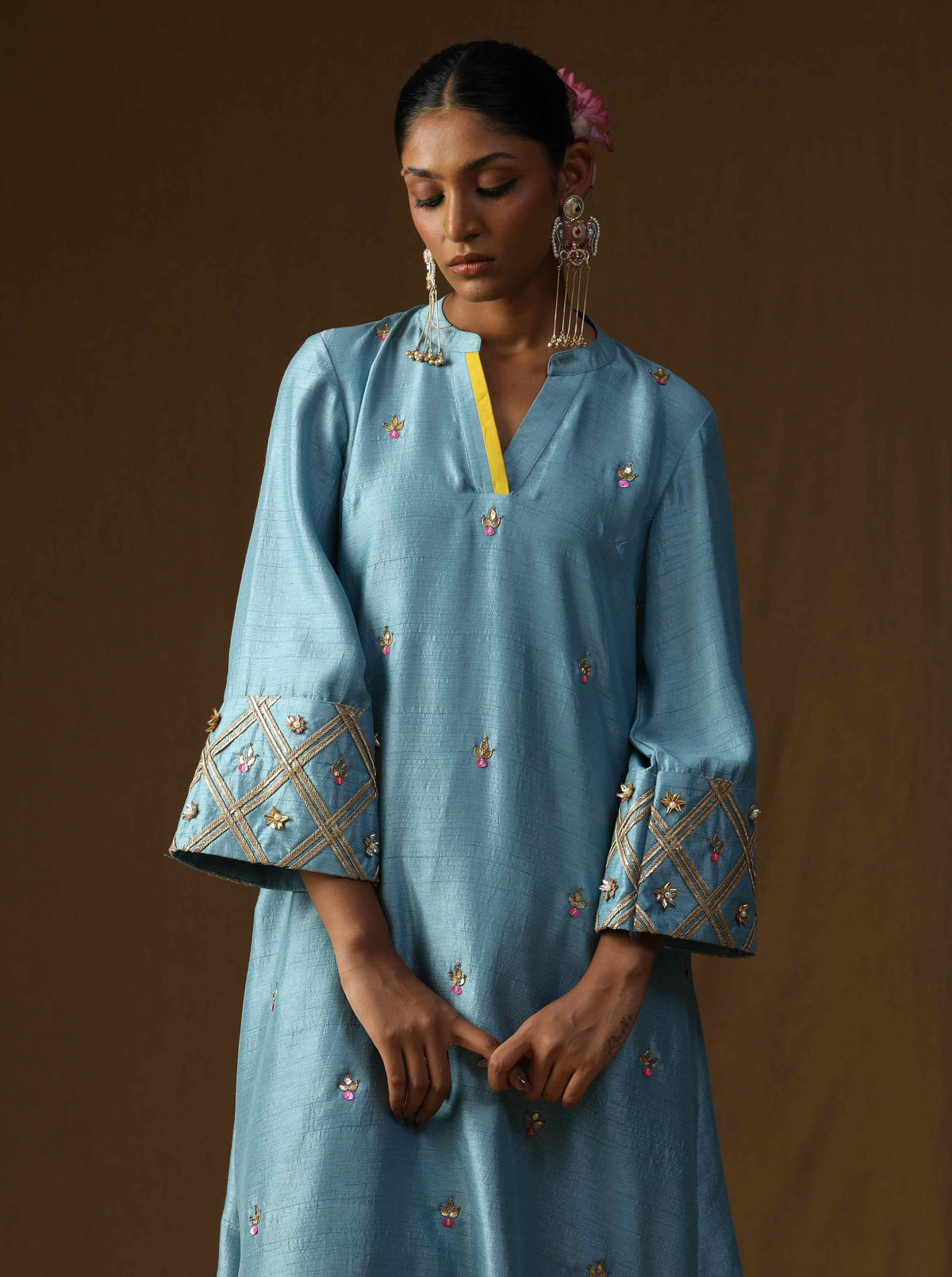 Chitra  Komal Firozi Embroidered Suit Set