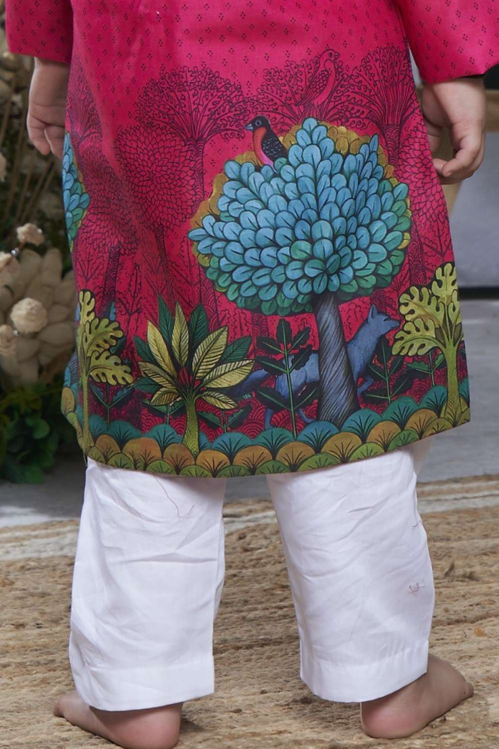 PINK PICHWAI KURTA SET