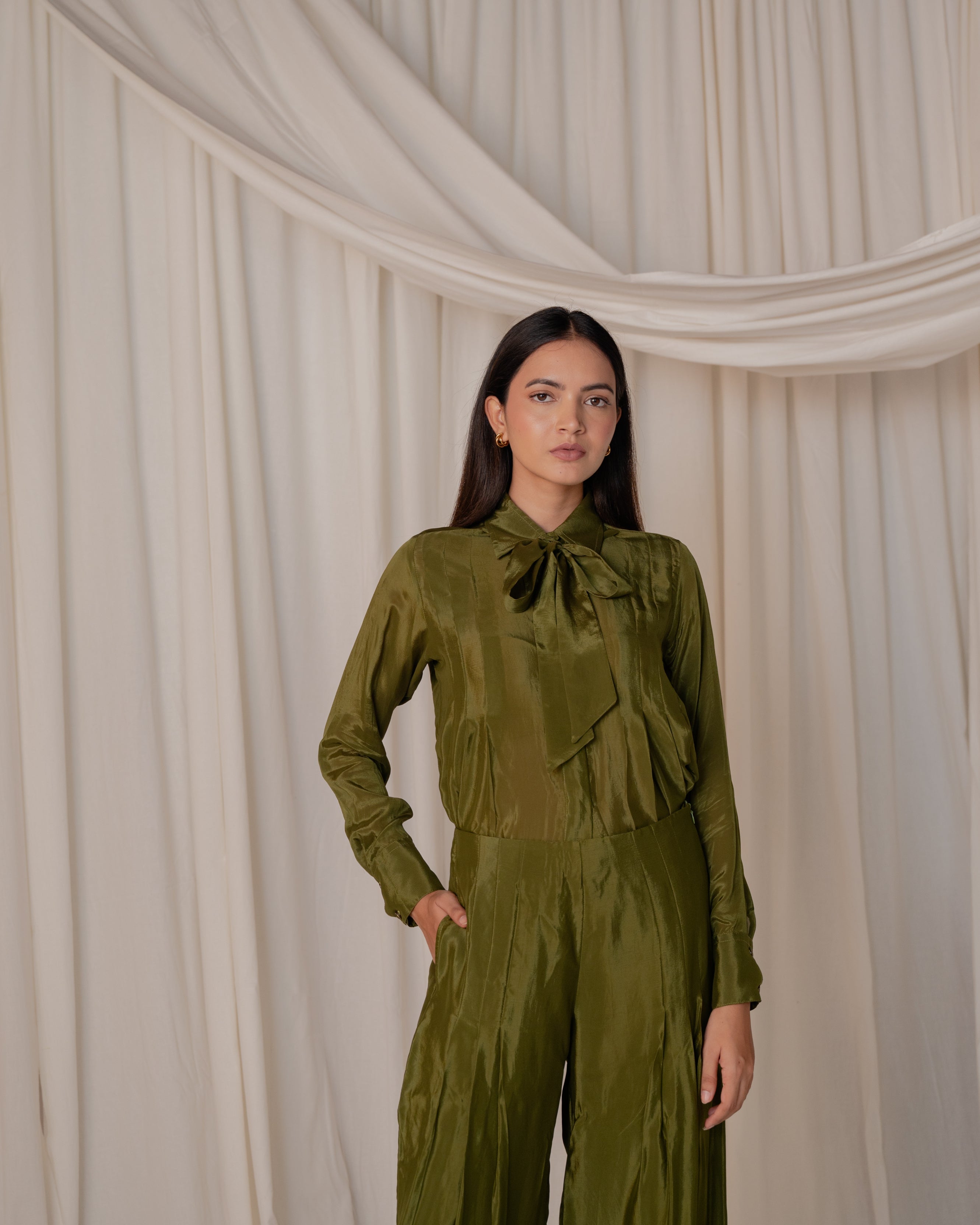 Pleated Shirt Co-ord