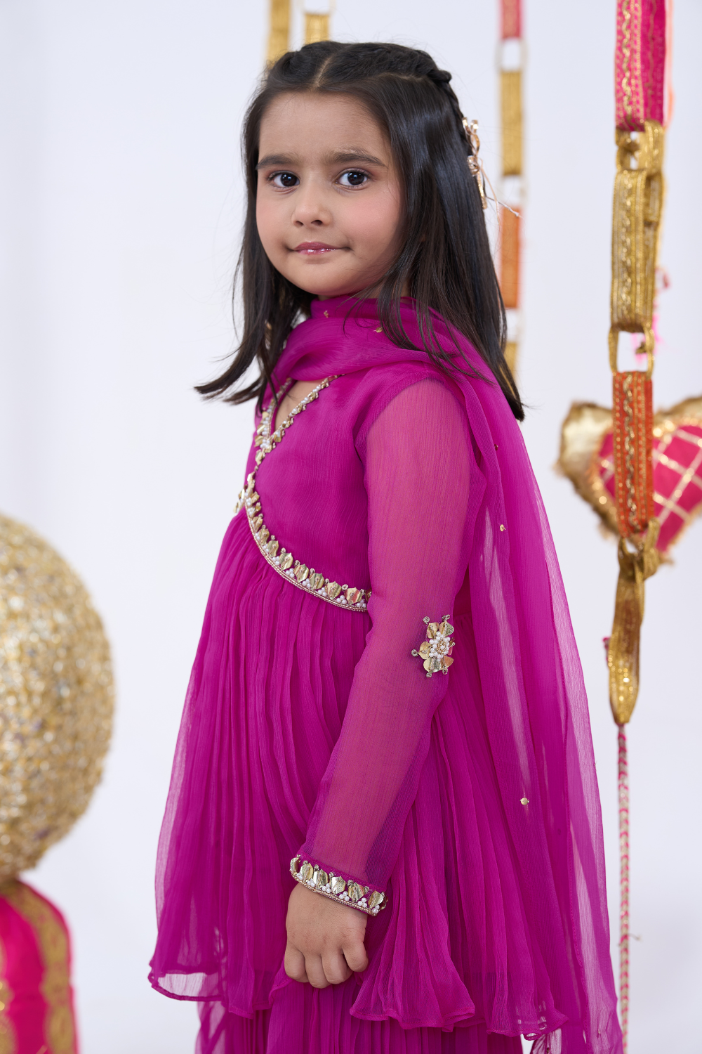 PINK ALIA CUT SHARARA
