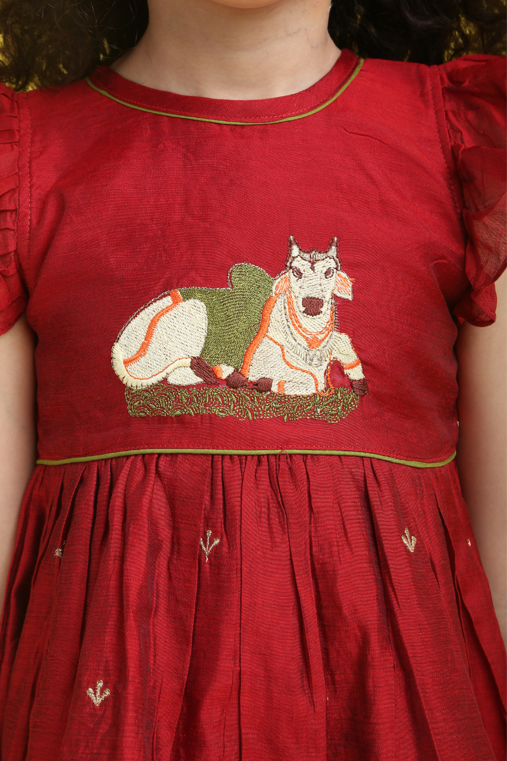MAROON PICHWAI DRESS
