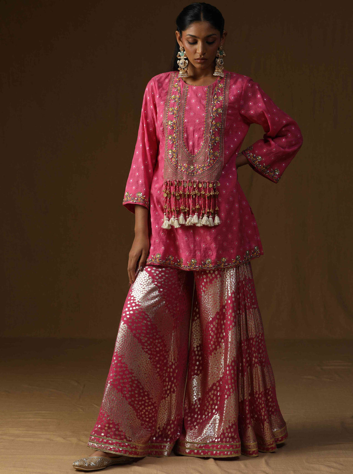 Rasika  Gulabi Embroidered Sharara Set