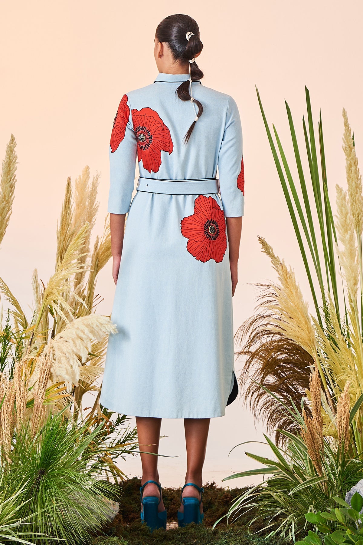 Poppy Long Shirt Dress With Buckle Belt
