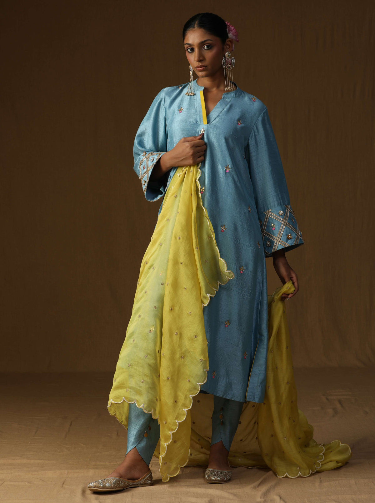 Chitra  Komal Firozi Embroidered Suit Set