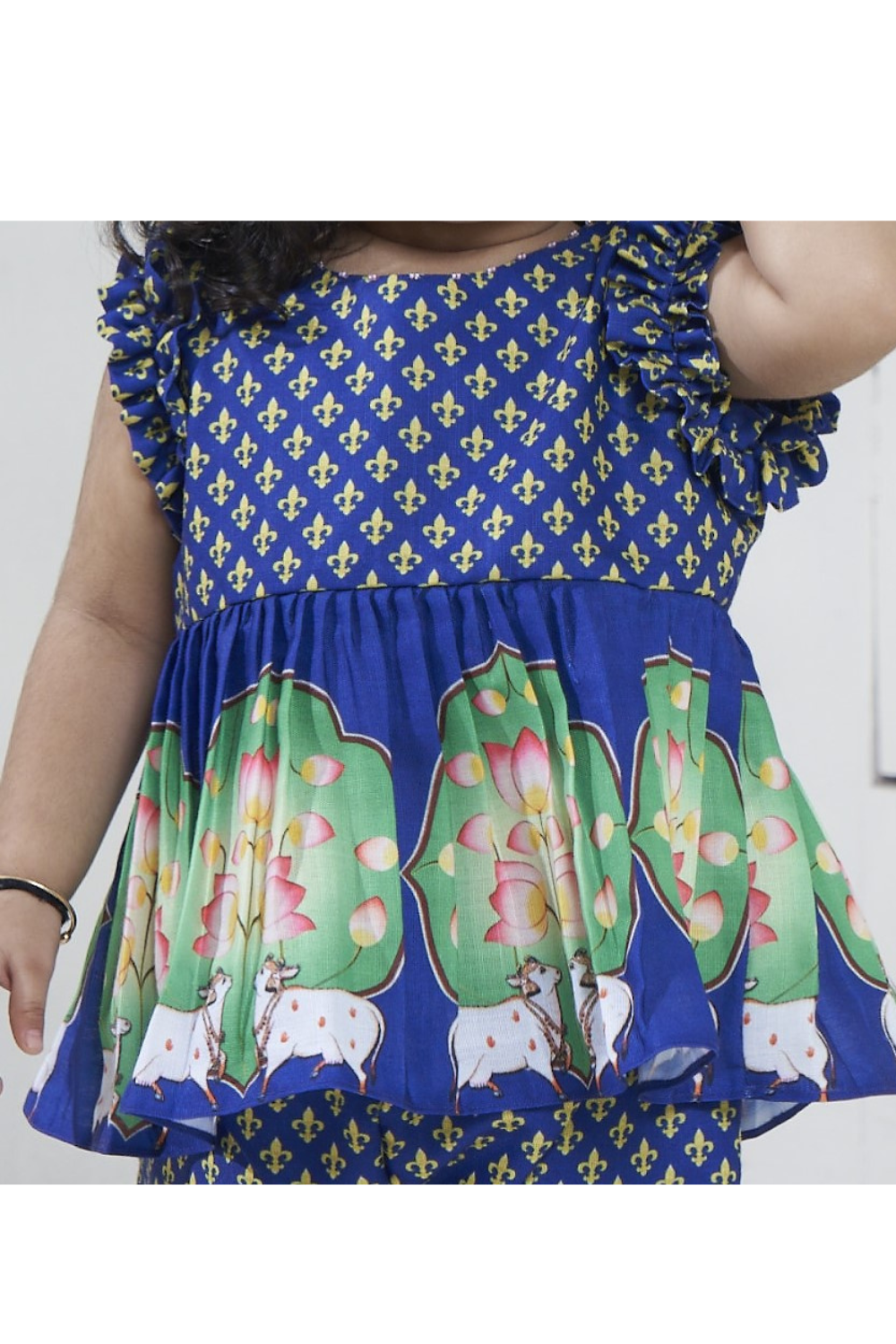 PICHWAI BLUE PEPLUM SET