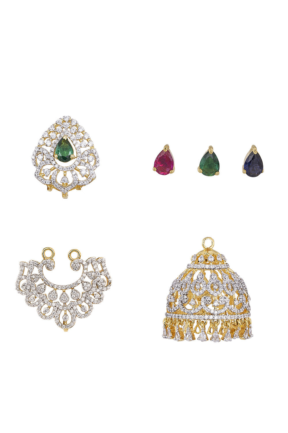 925 Silver 3-Way Jhumki Earrings