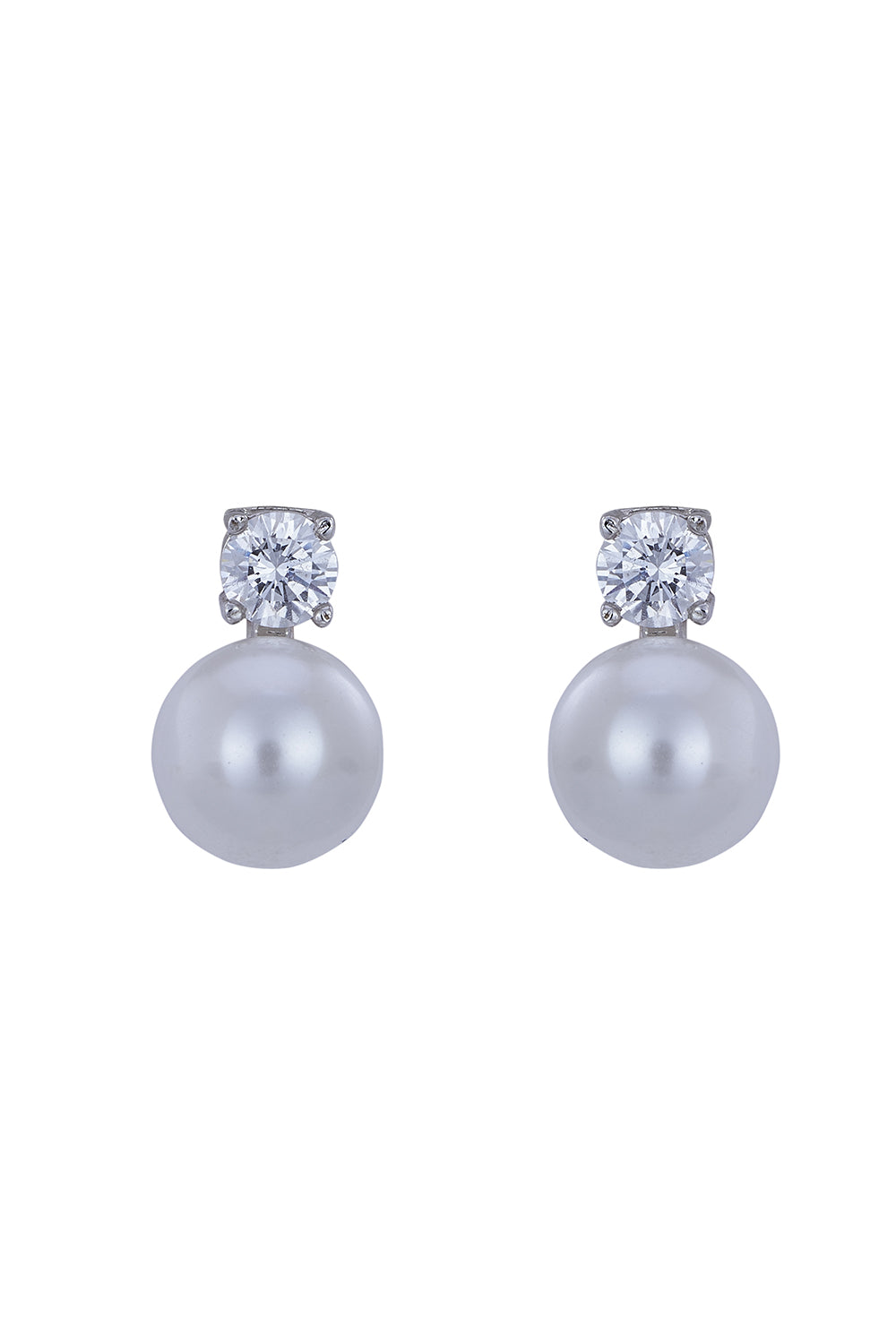 925 Silver Begonia Pearl Earrings