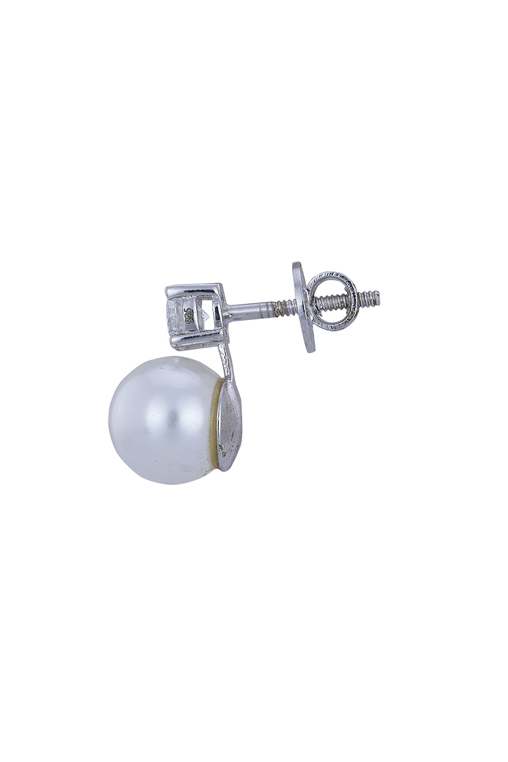 925 Silver Begonia Pearl Earrings