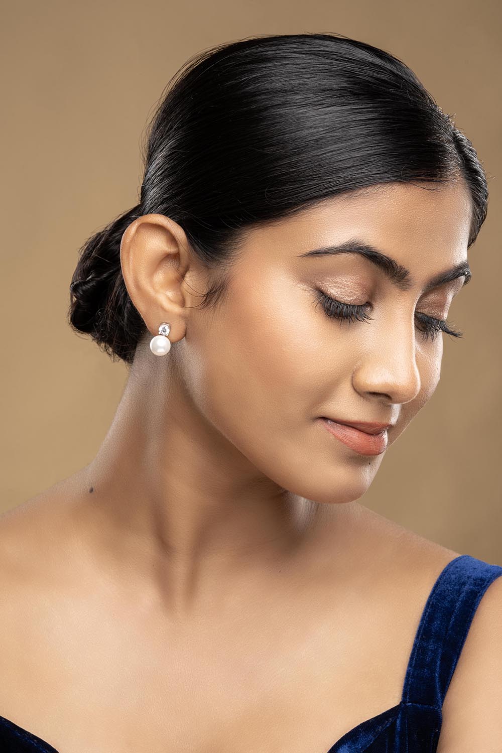 925 Silver Begonia Pearl Earrings