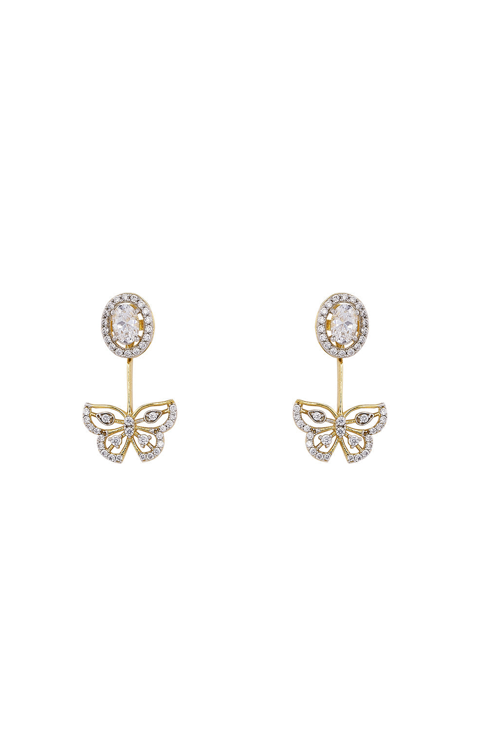 925 Silver Detachable Butterfly Earrings