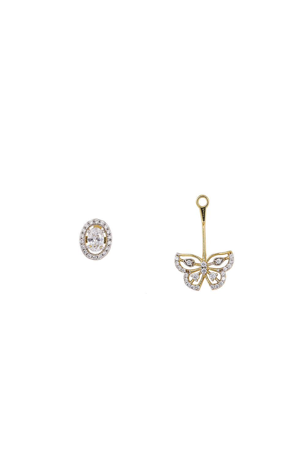 925 Silver Detachable Butterfly Earrings