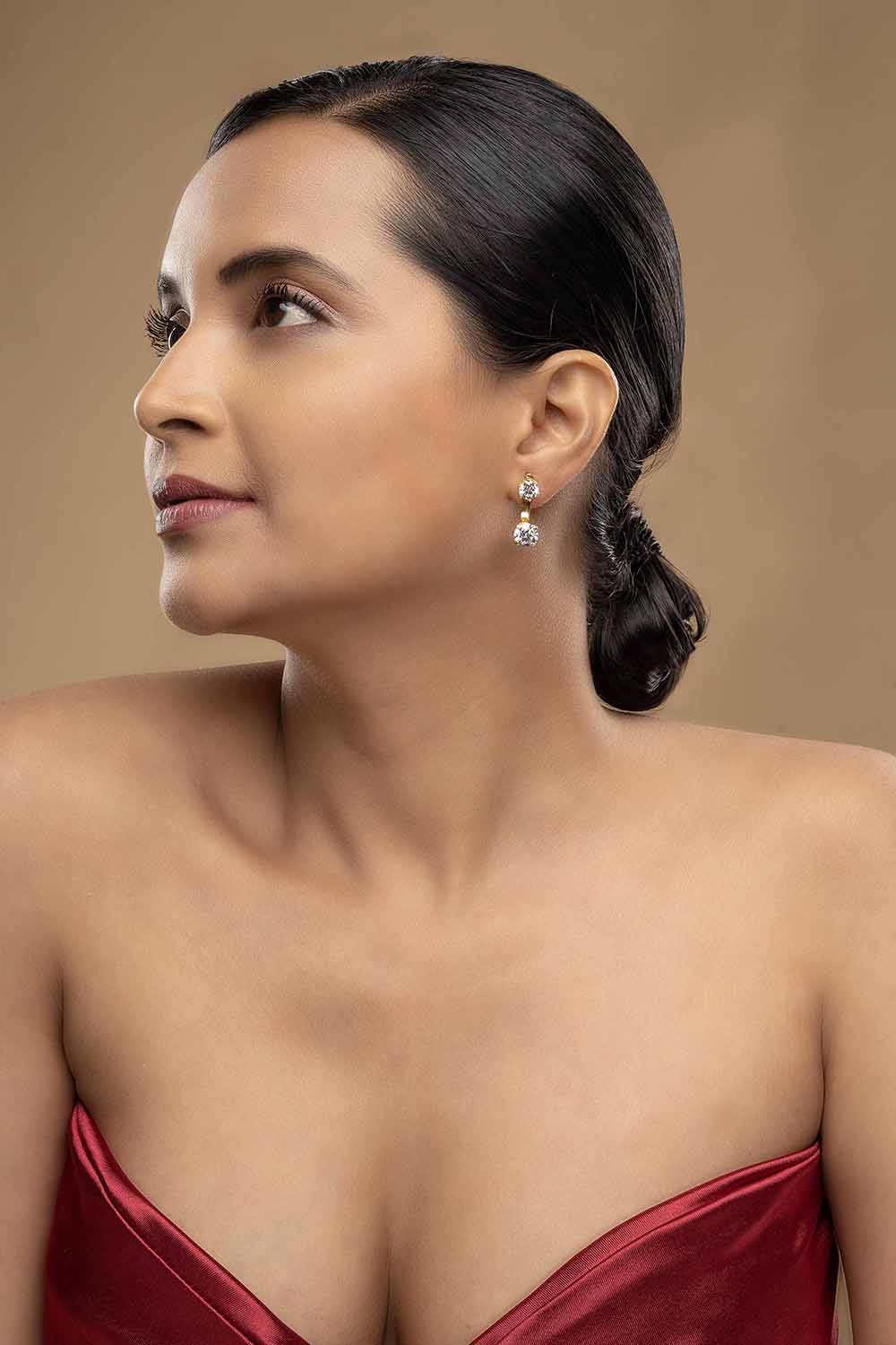 925 Silver Detachable Solitaire Earrings