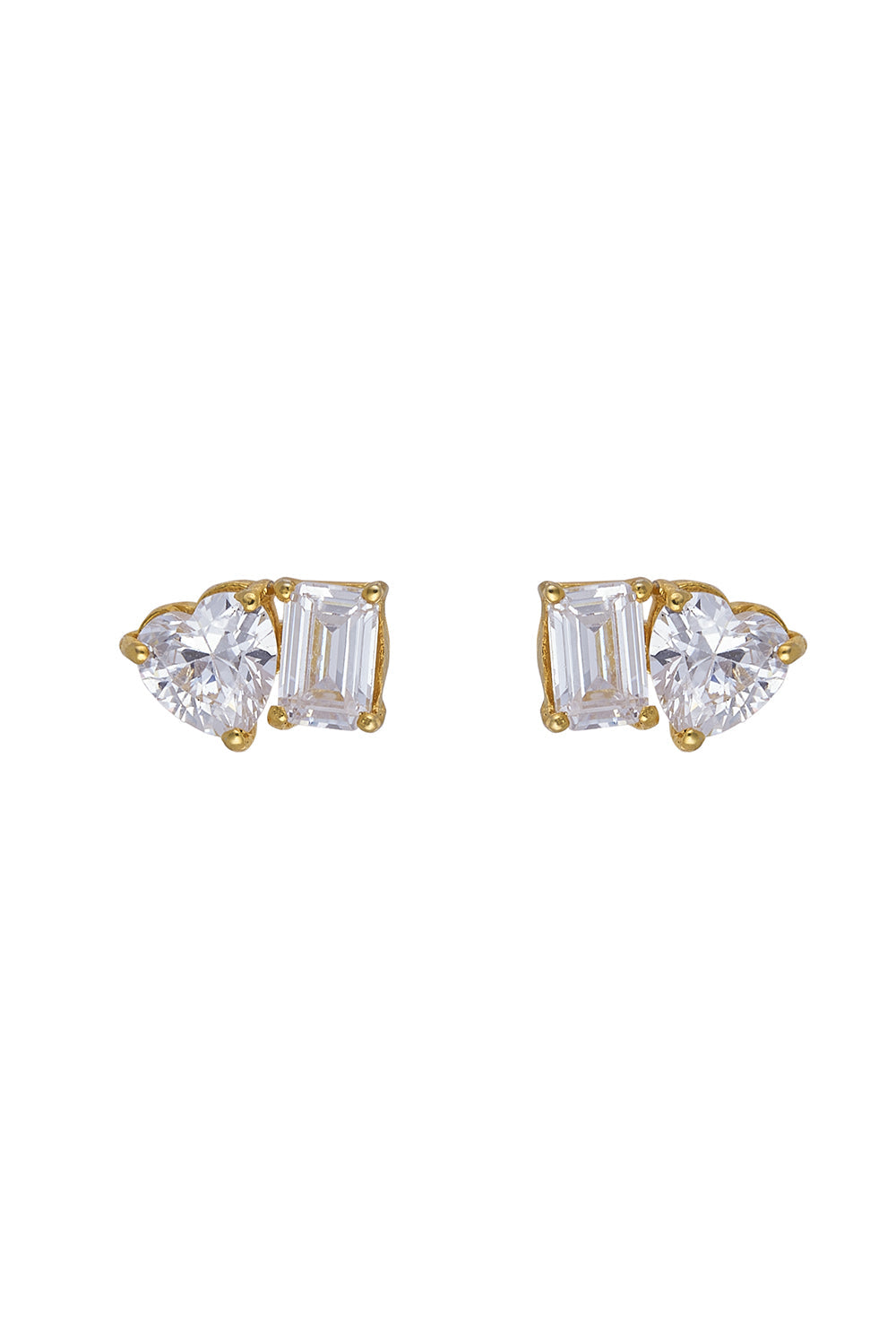 925 Silver Emerald-Heart Studs