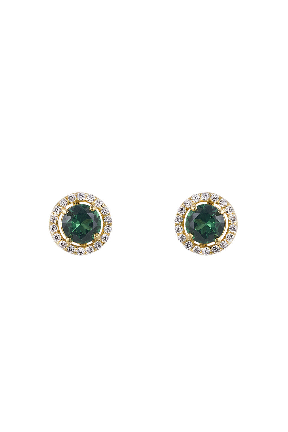 925 Silver Faux emerald studs
