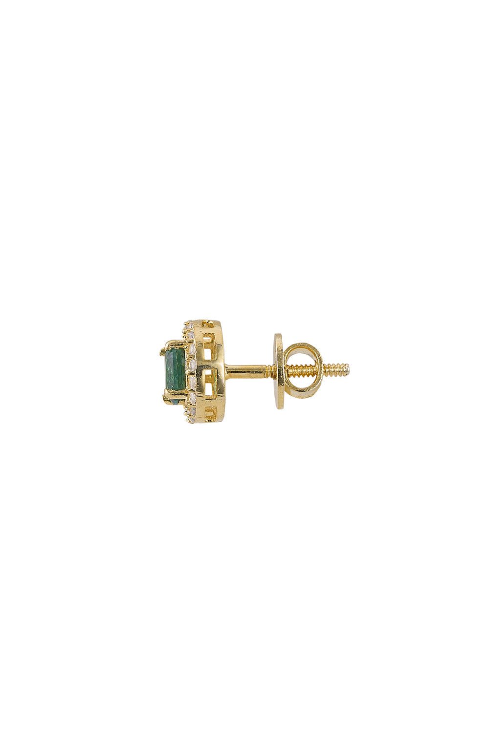925 Silver Faux emerald studs