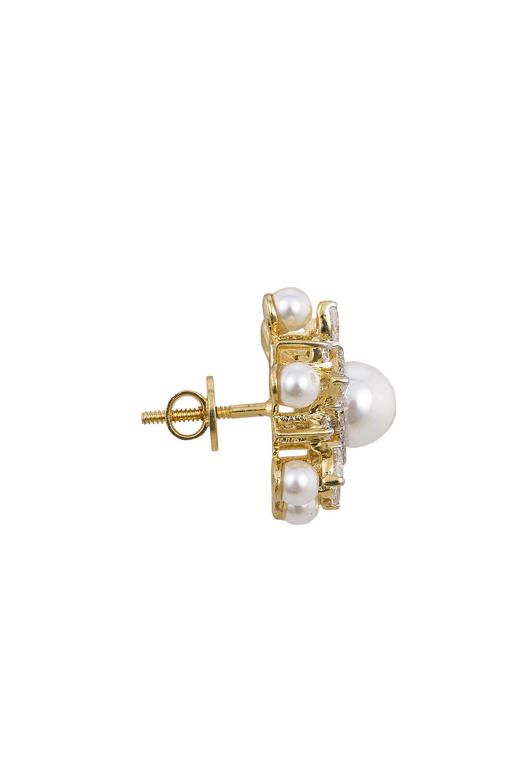 925 Silver Plumeria Pearl Earrings
