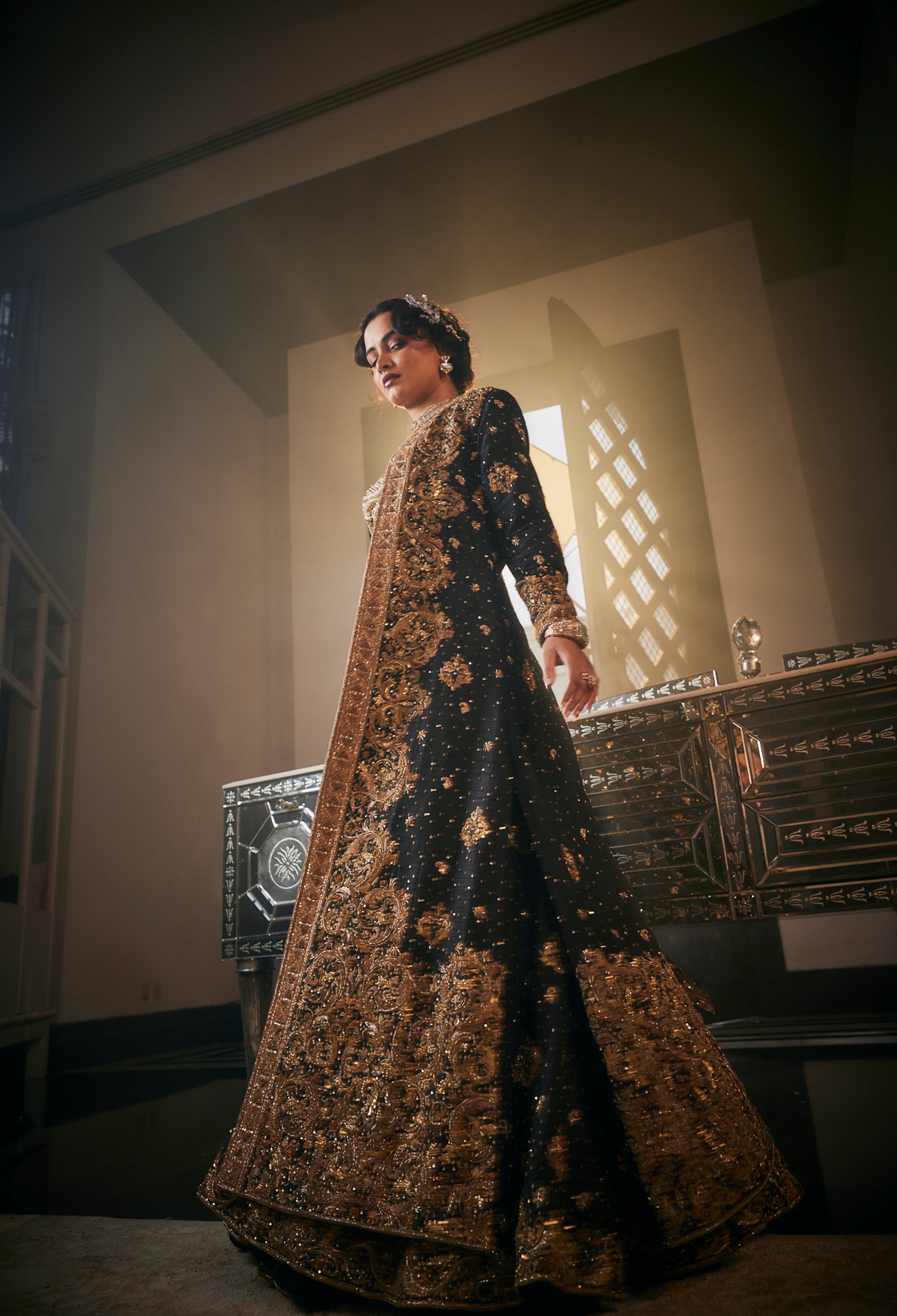 CY Amit GT Mystique Mirage Embroidered Lehenga Set Side 1