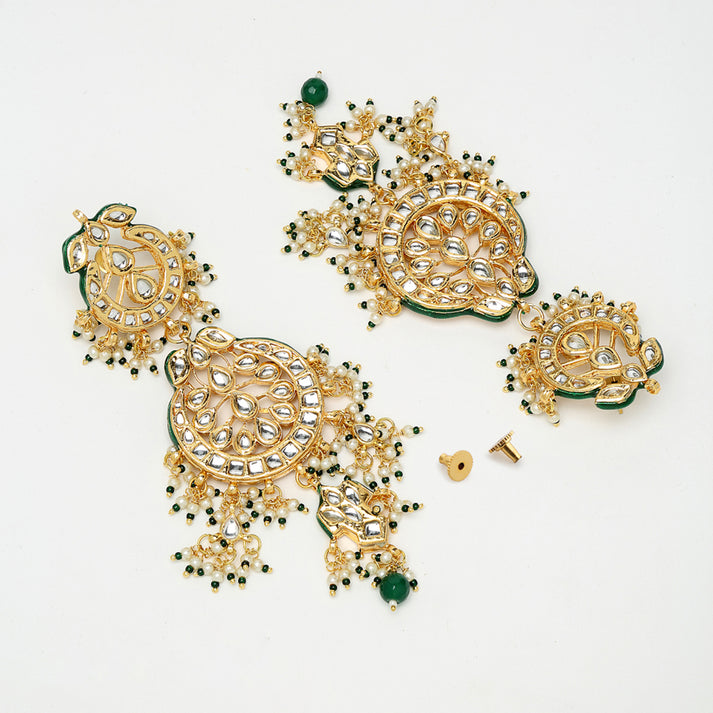 Long Kundan Neckpiece With Earrings