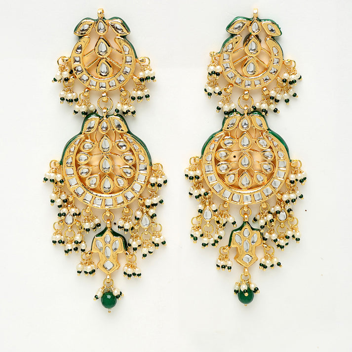 Long Kundan Neckpiece With Earrings