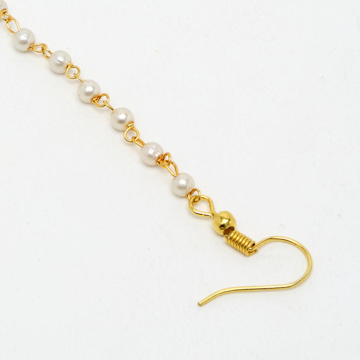 Kundan & Green Pearl Maang Tikka