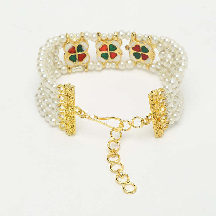 Kundan And Pearl Bracelet