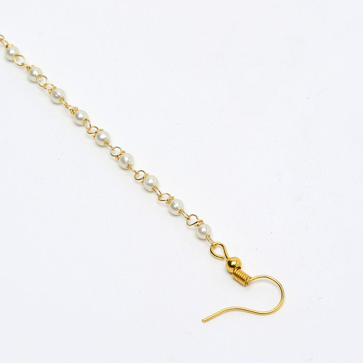 Kundan & Green Pearl Maang Tikka