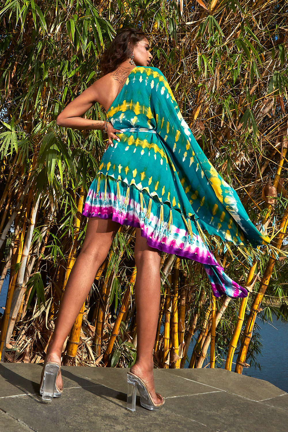 Green One Shoulder Dress