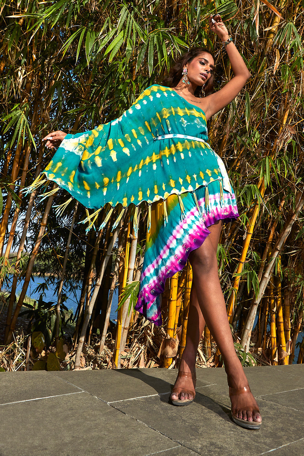 Green One Shoulder Dress