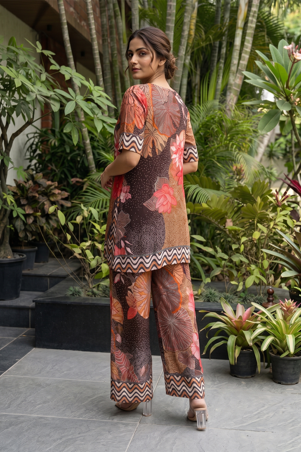 Round Neck Bamboo Crepe Kurta with Pant