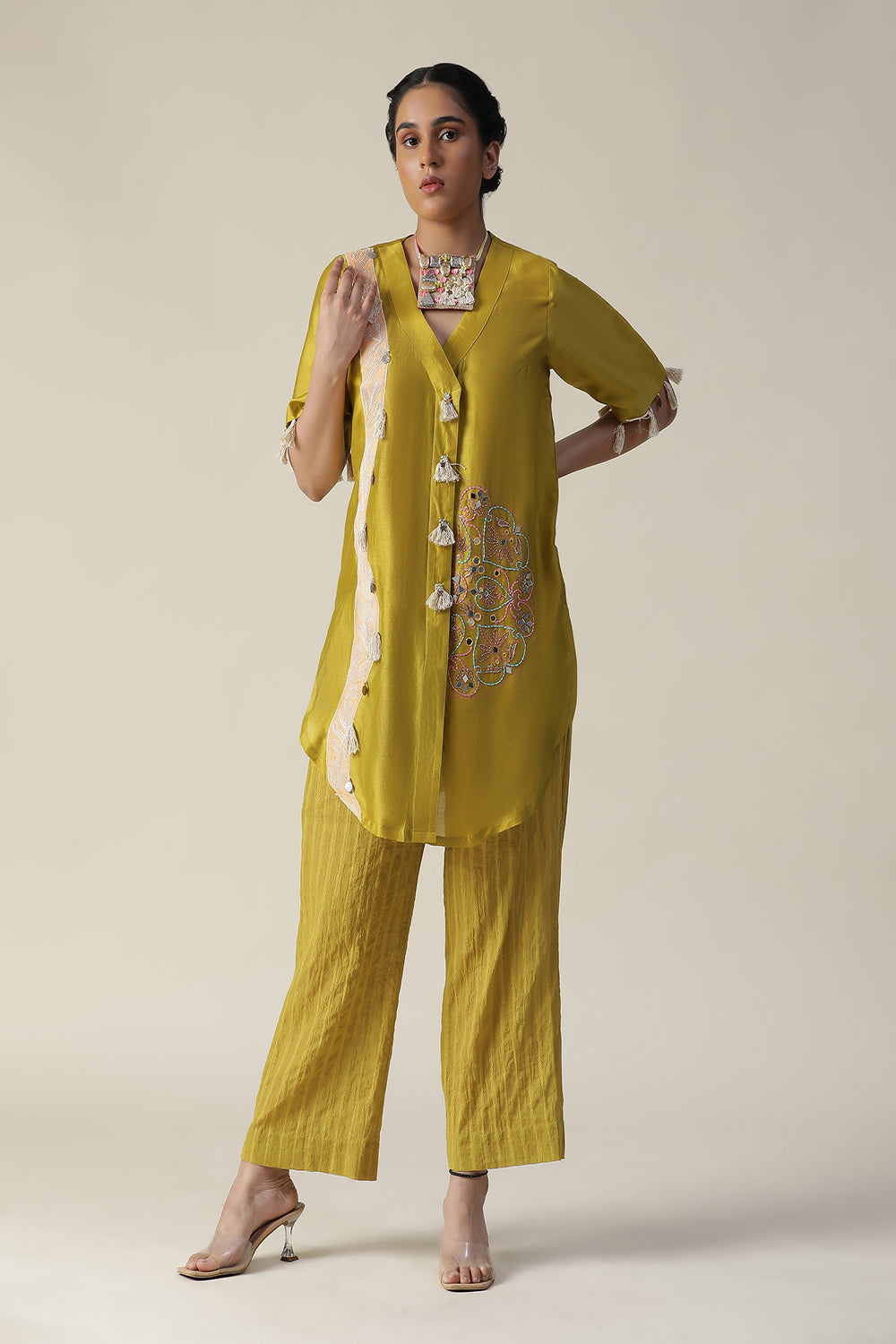 Bumblebee Hand Painted Cord Set - Auraya Fashion - Arpita Sulakshana - #tag1# - #tag2# - #tag3# - #tag3#