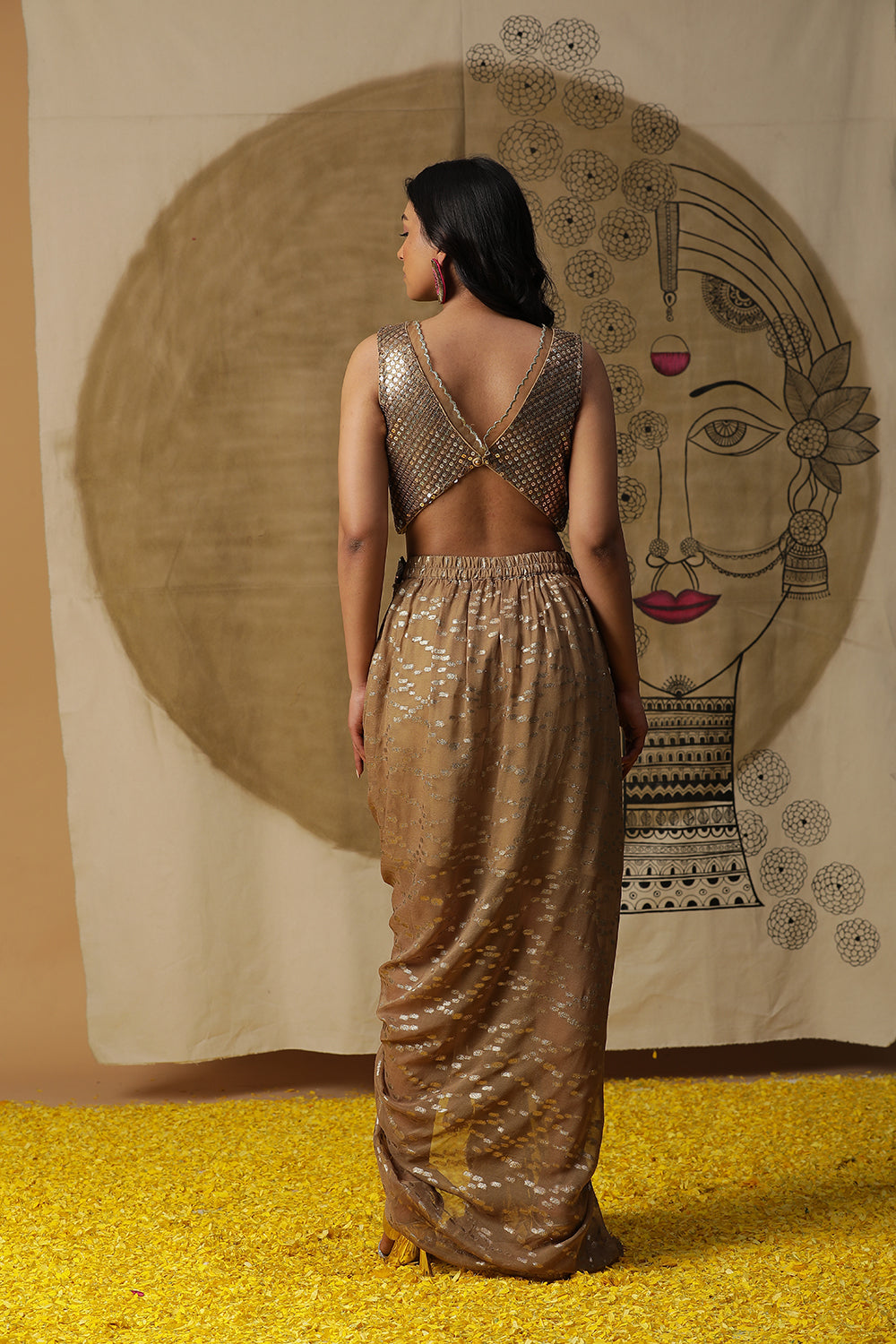 Golden Dhoti Set - Auraya Fashion -  - #tag1# - #tag2# - #tag3# - #tag3#