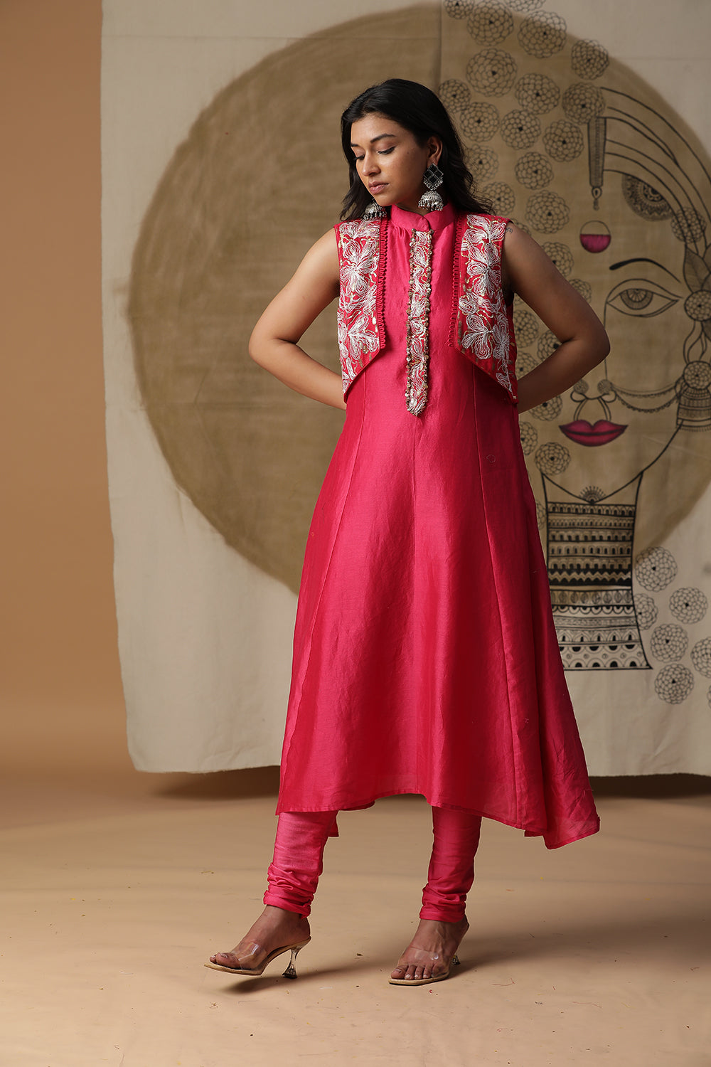 Pink Jacket Suit Set - Auraya Fashion - Arpita Sulakshana - #tag1# - #tag2# - #tag3# - #tag3#
