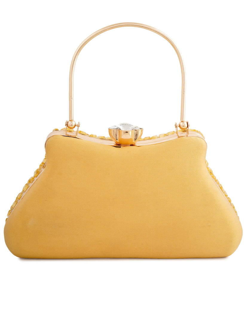 CY A Clutch Story Gold Topaz Clutch Back 1