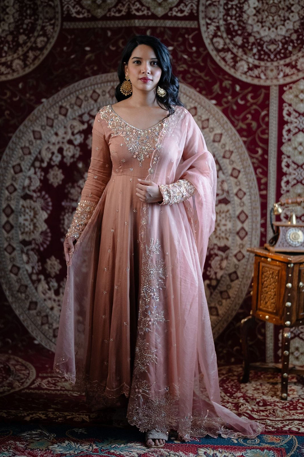 Mocha Glow Festive Anarkali