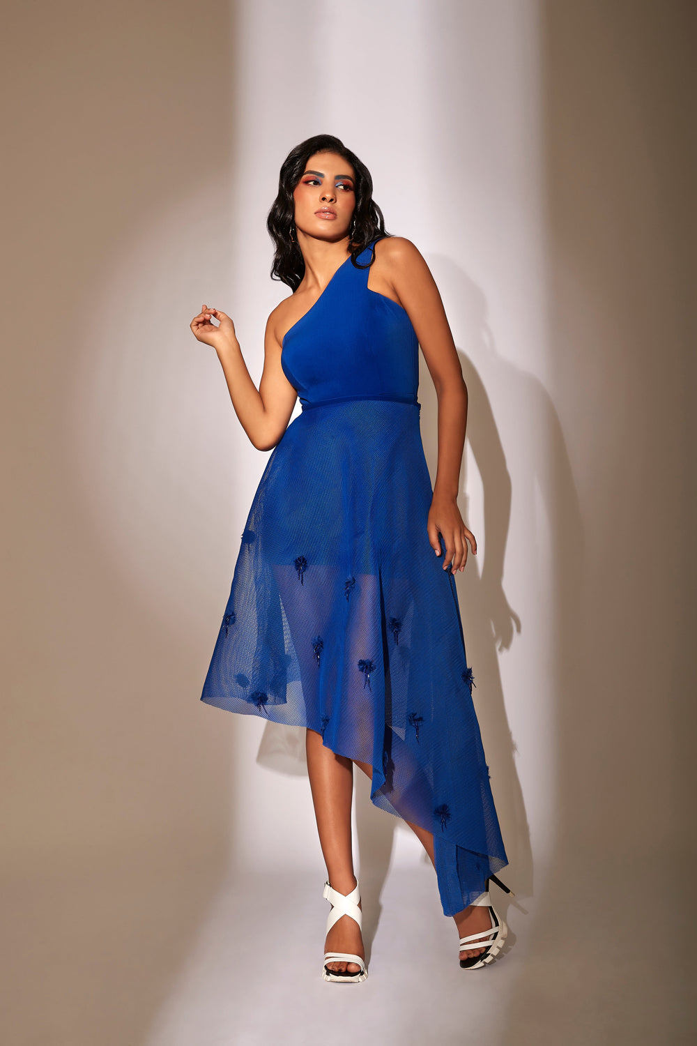 Blue Romper with Over Skirt