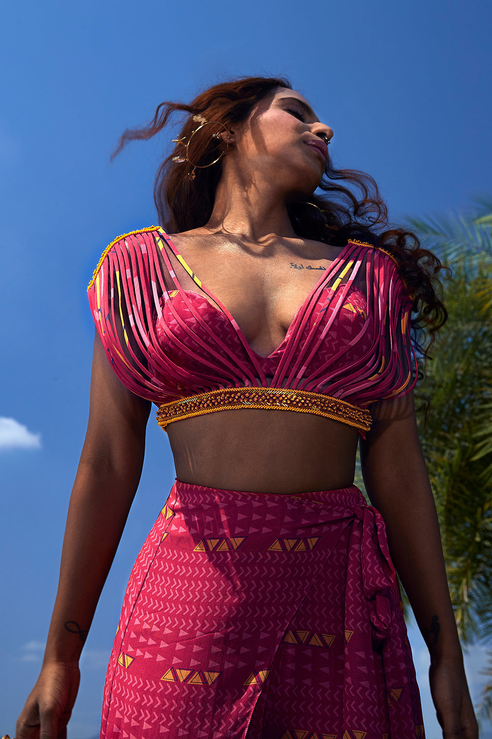 Pink Corded Top with Pants