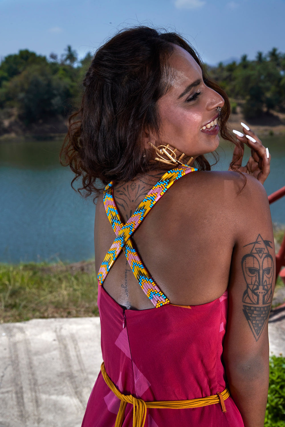 Pink Criss Cross Jumpsuit