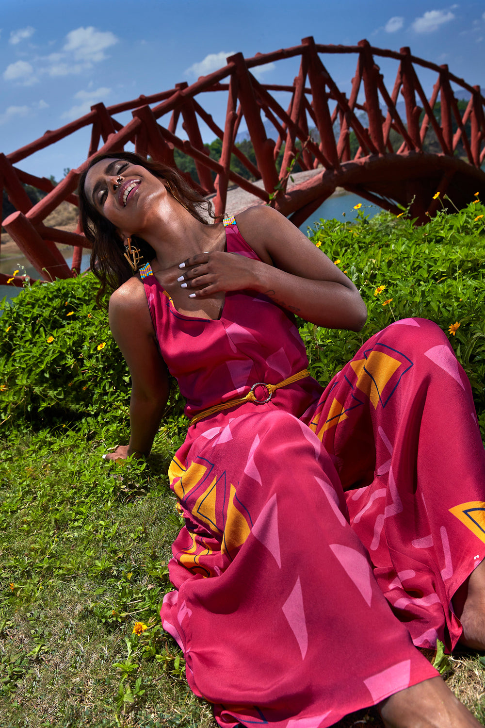 Pink Criss Cross Jumpsuit