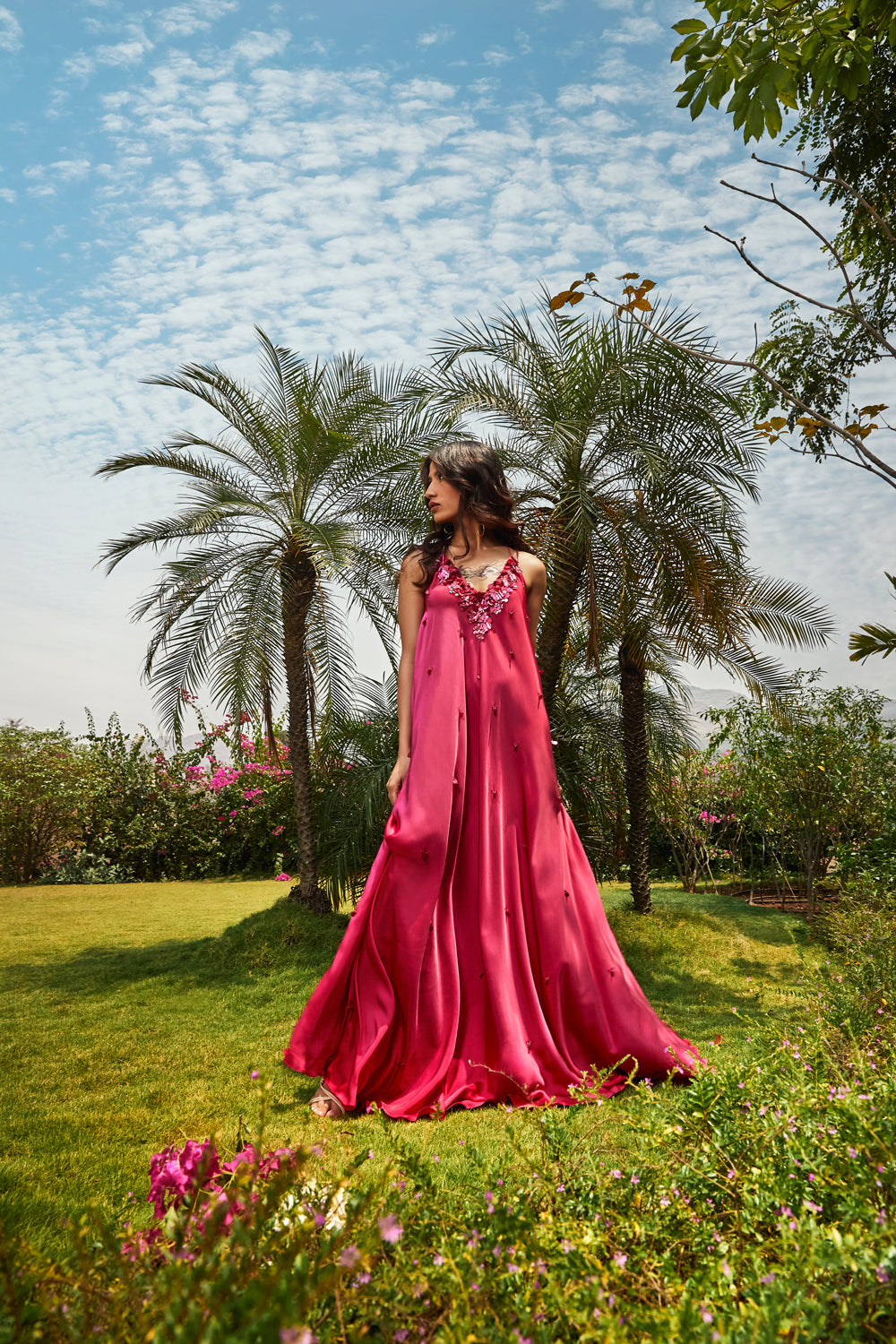 Peach Floral Printed Cape