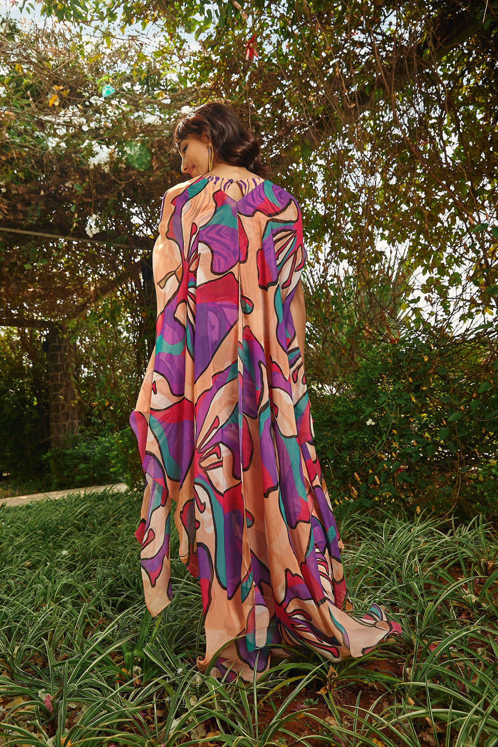 Floral Printed Draped Skirt