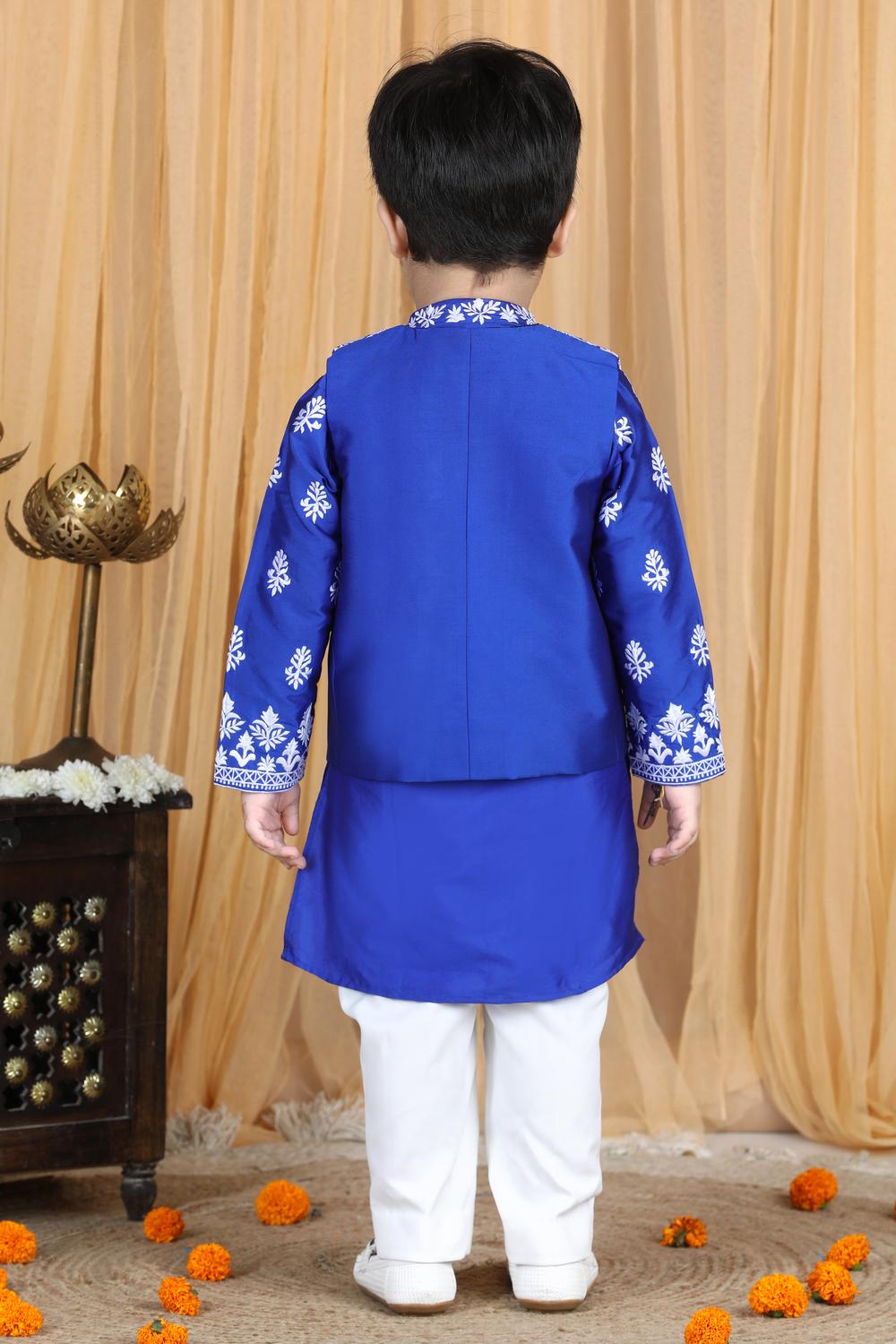 Kurta Pajama And Sleeveless Jacket