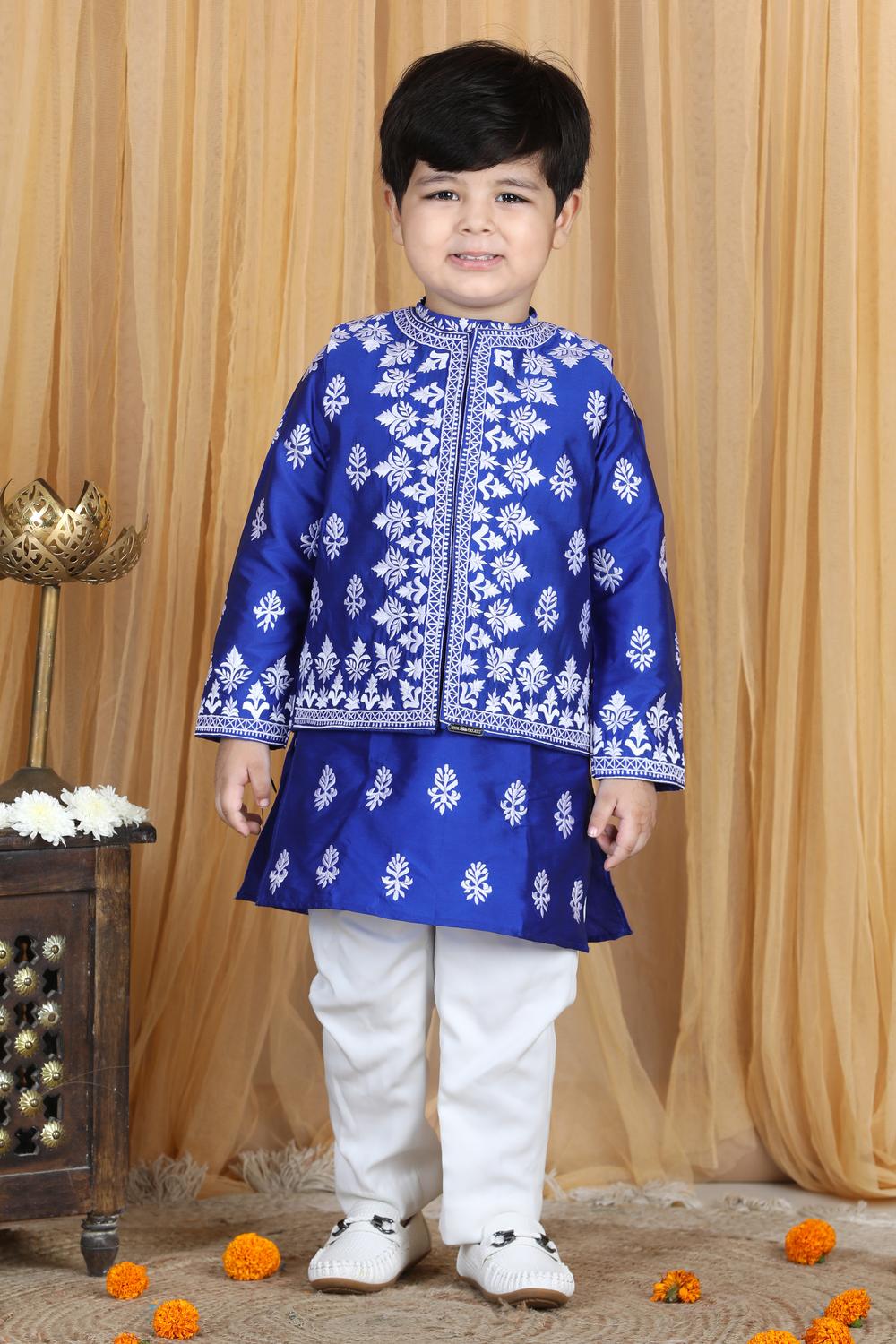 Kurta Pajama And Sleeveless Jacket