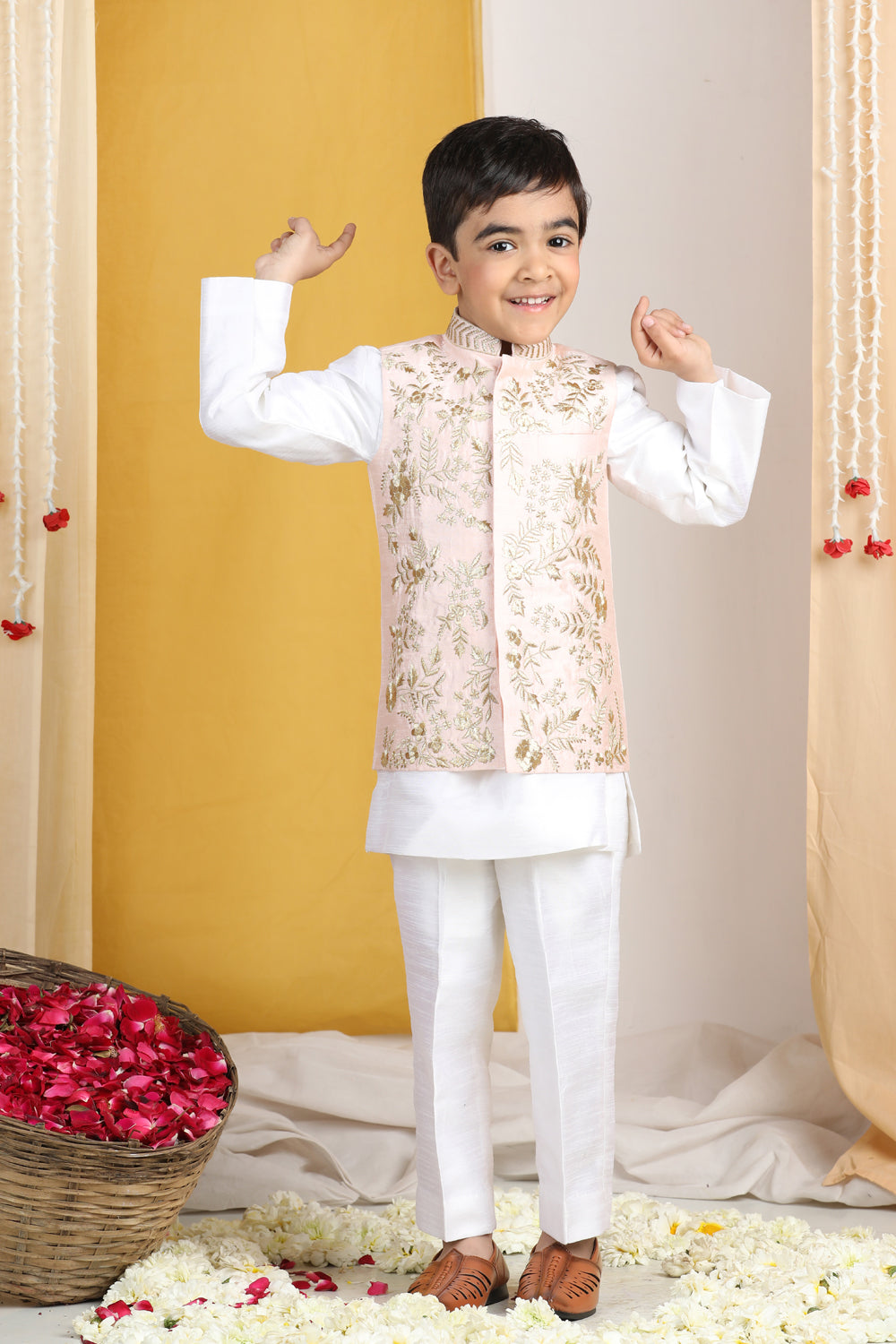 Zari Work Jacket With Kurta Pajama