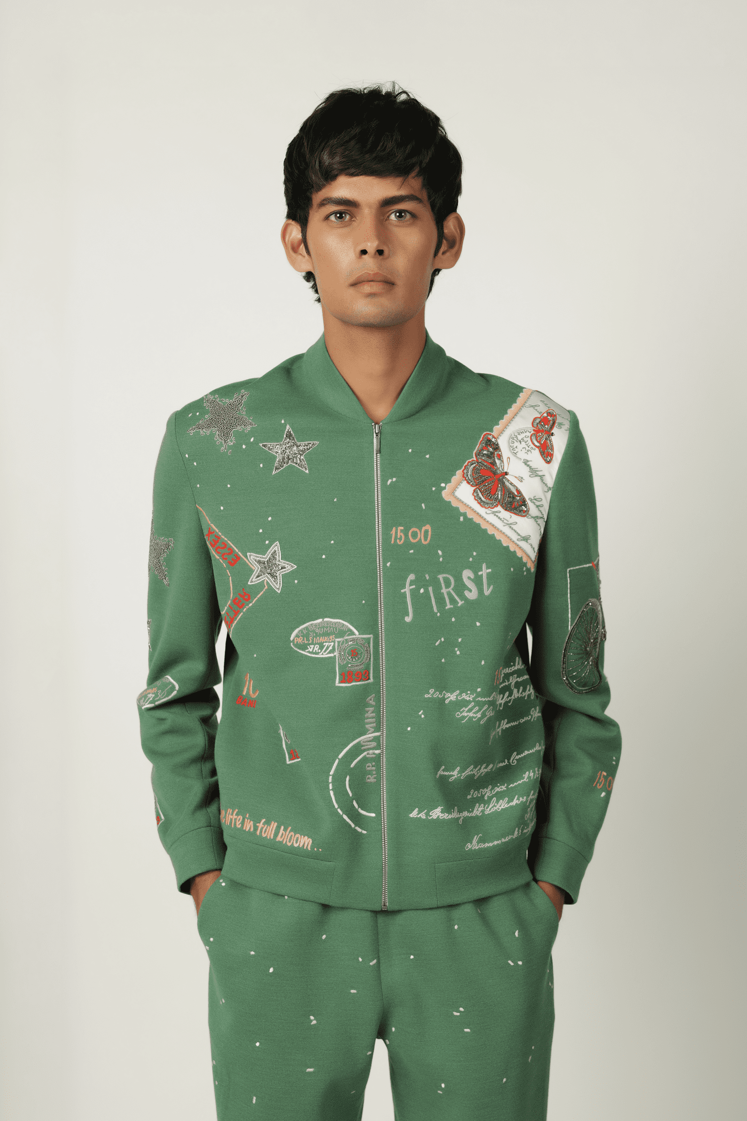 Postcard Bomber With Matching Jogger
