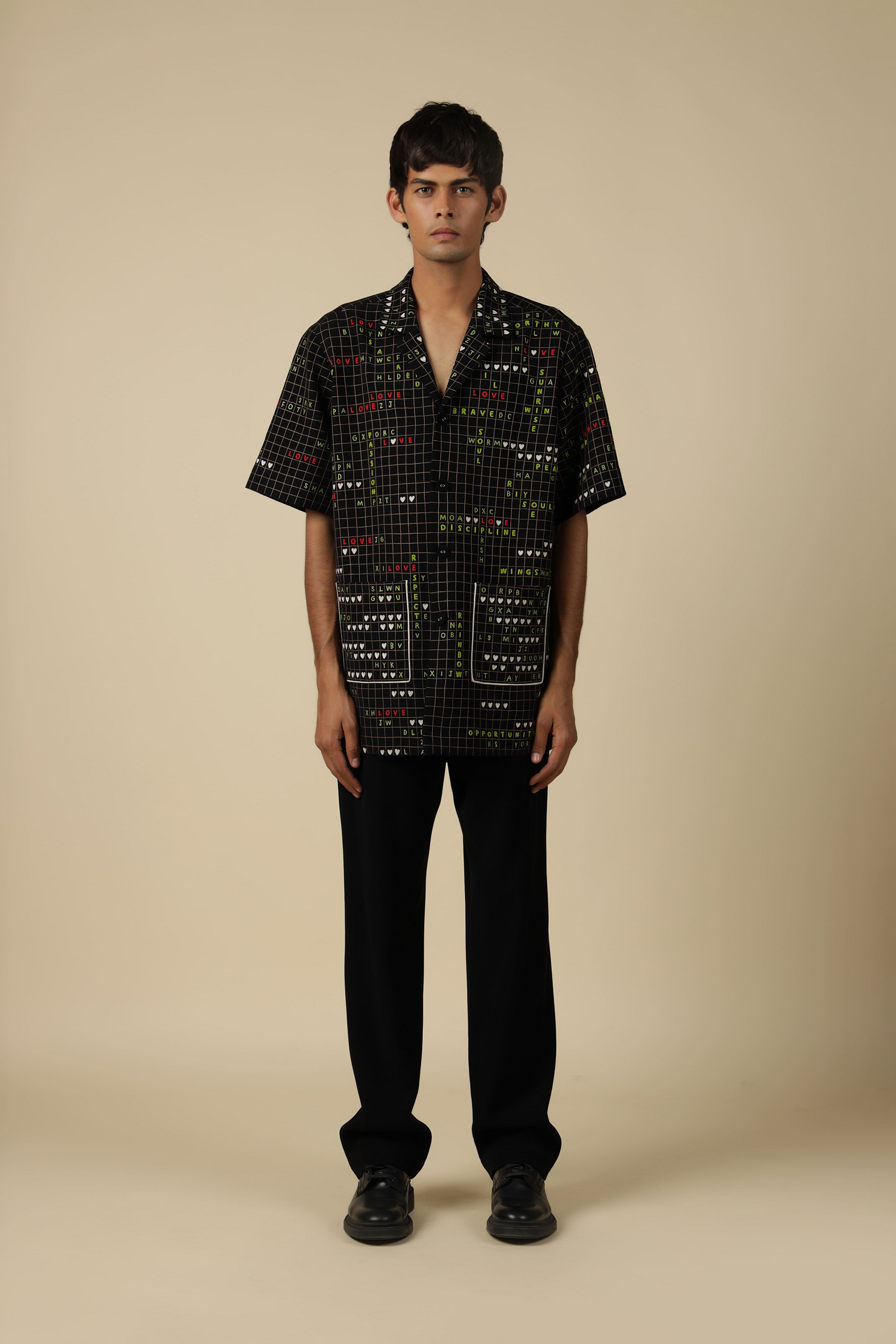 Pants Of "(Crossword Half Sleeve Jacket)"