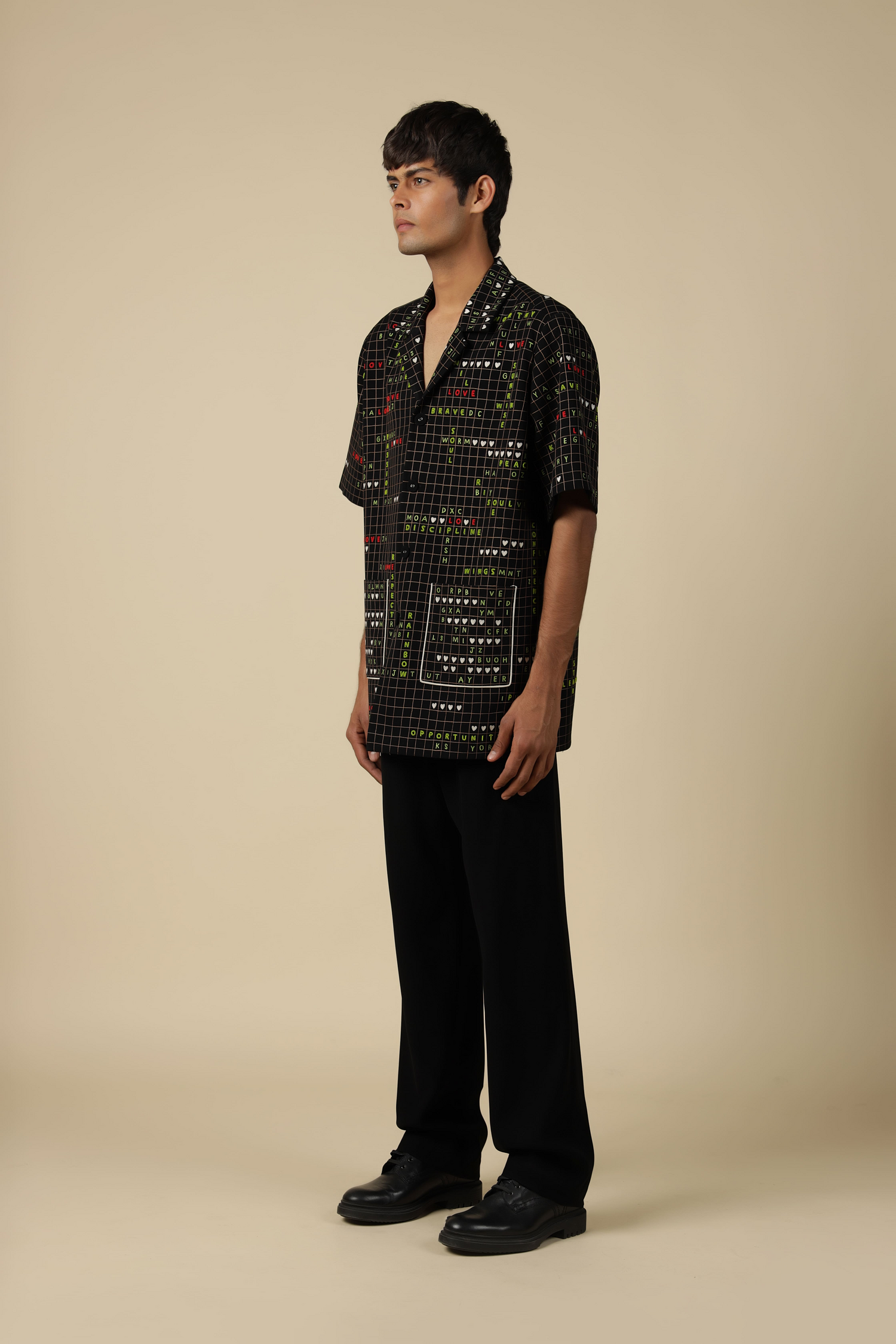 Pants Of "(Crossword Half Sleeve Jacket)"