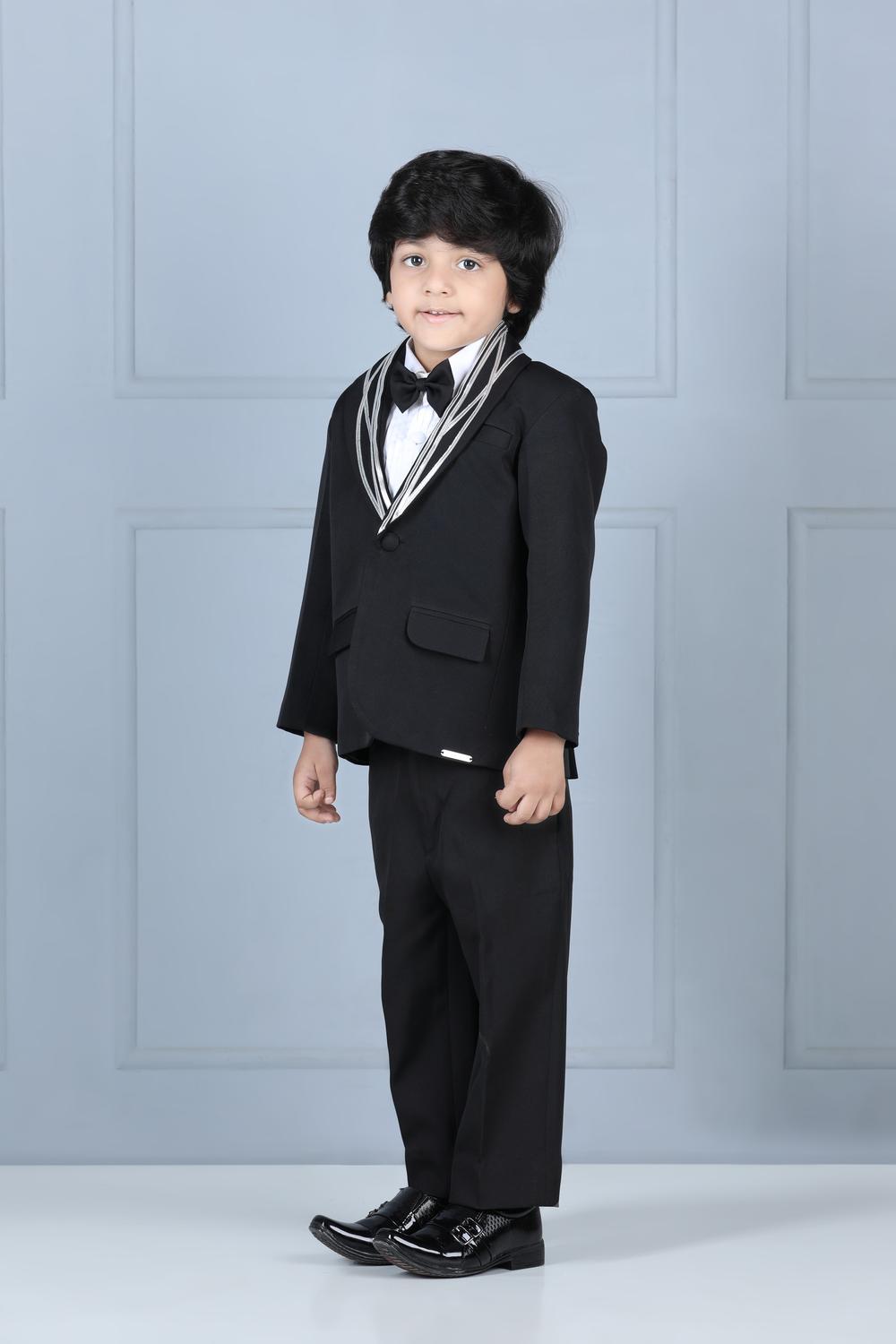 Tuxedo With Metallic Strip And Bow