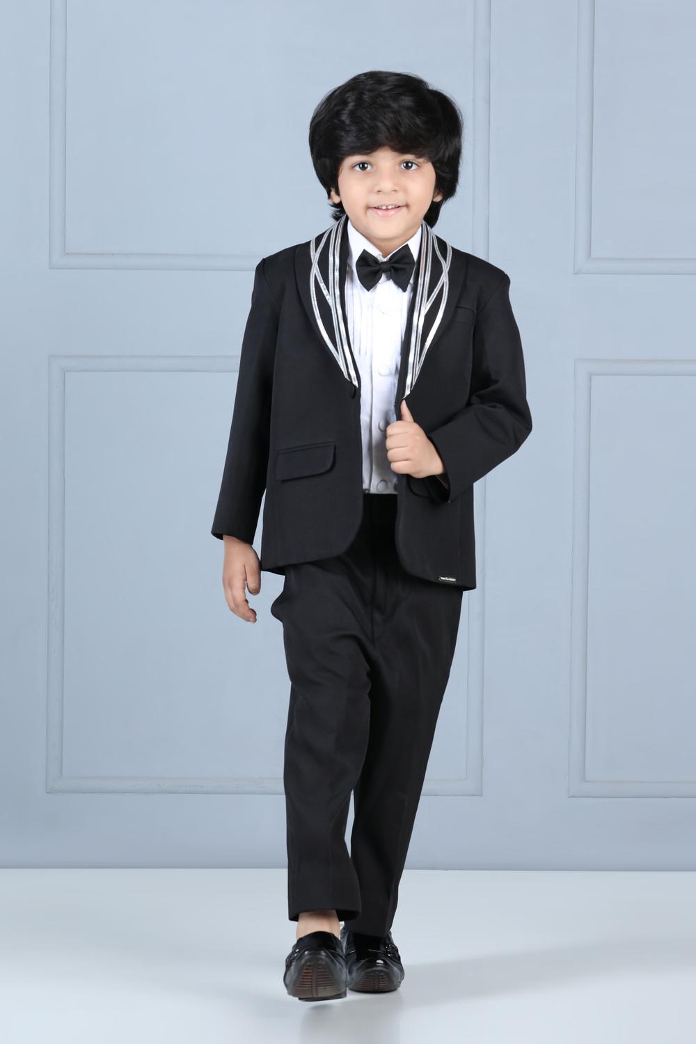 Tuxedo With Metallic Strip And Bow