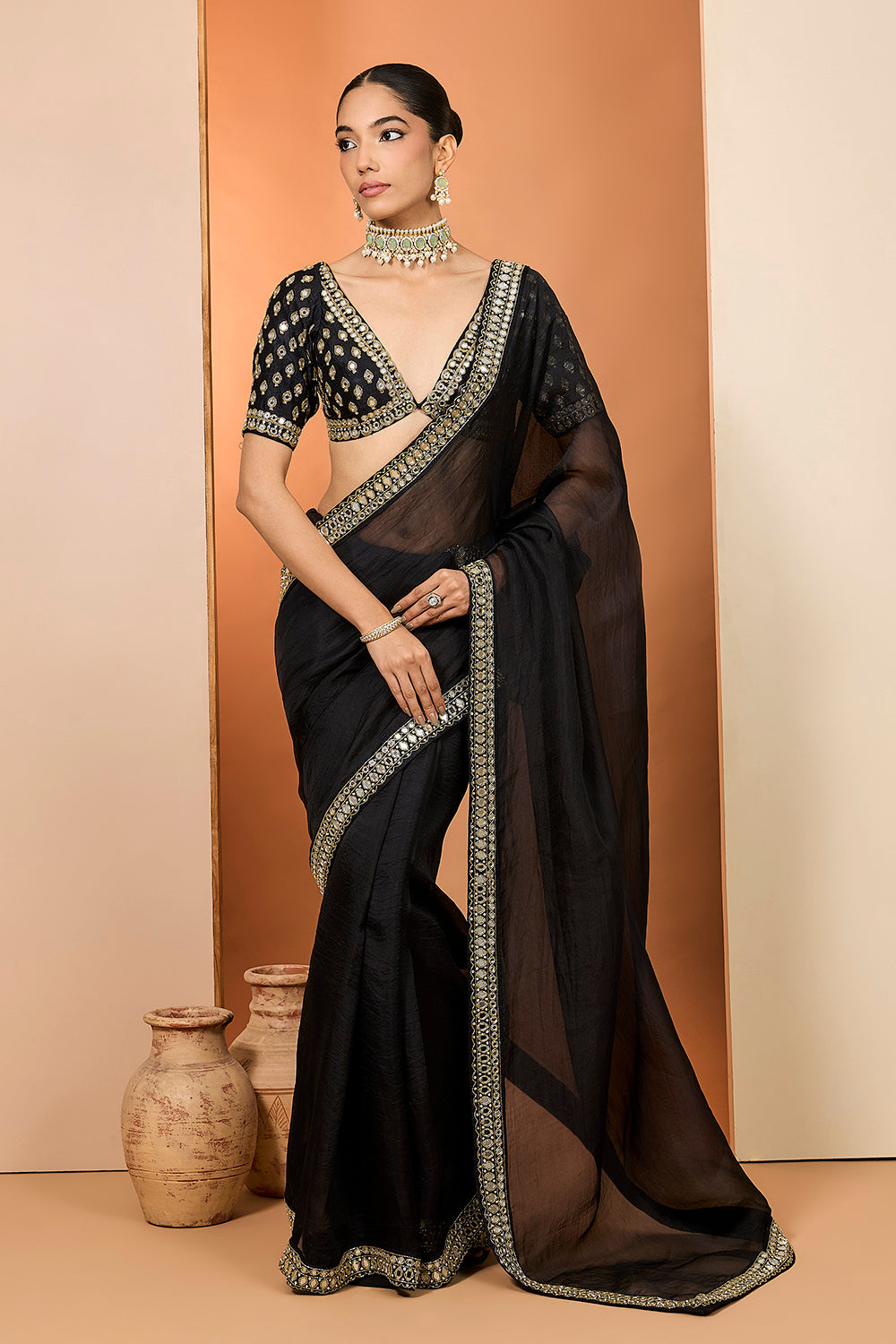 Black Organza Saree